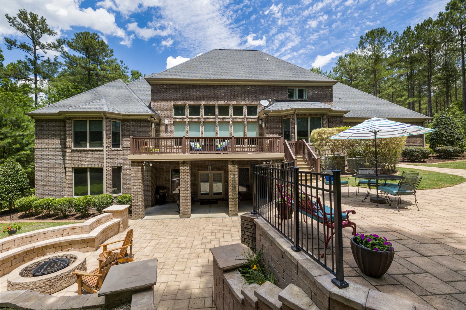 Clean patio with outdoor furniture